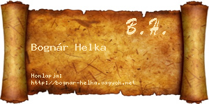 Bognár Helka névjegykártya